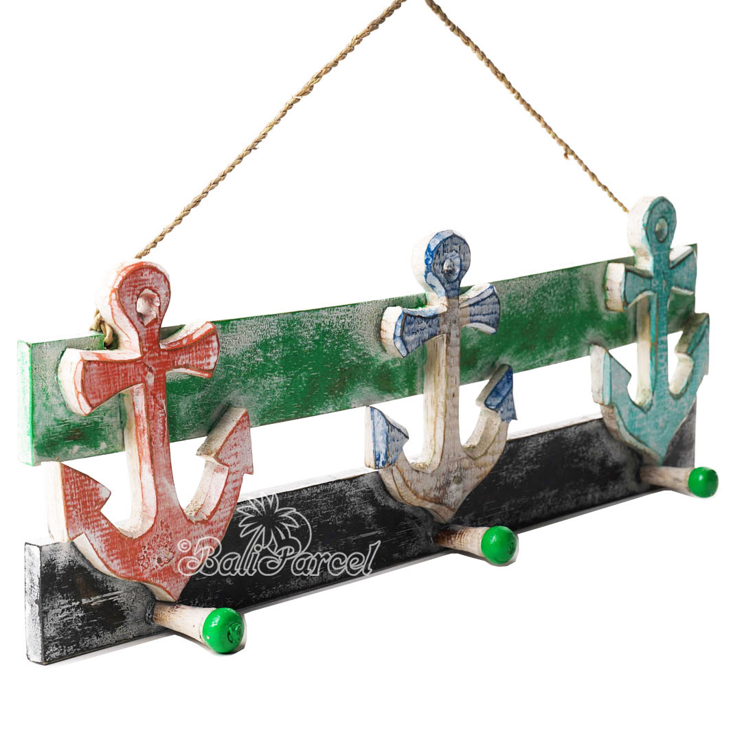 Wooden Wall Hanging Hanger, Handmade From Albesia Wood