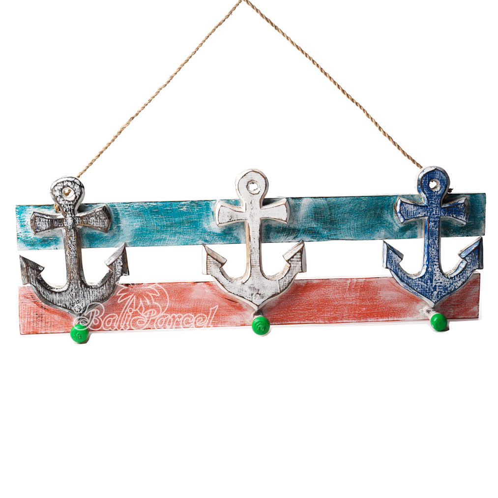 Wooden Wall Hanging Hanger, Handmade From Albesia Wood