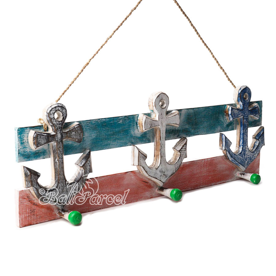 Wooden Wall Hanging Hanger, Handmade From Albesia Wood