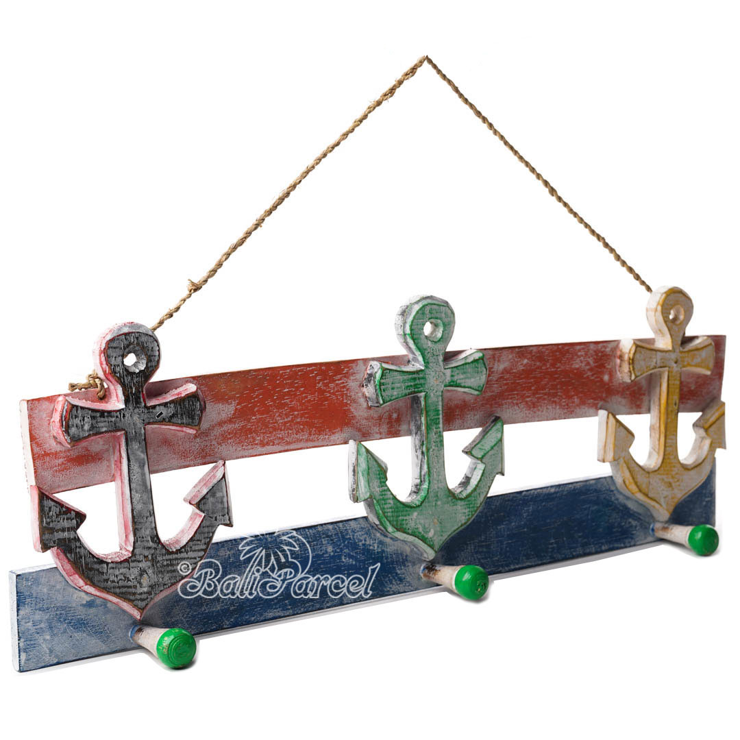 Wooden Wall Hanging Hanger, Handmade From Albesia Wood