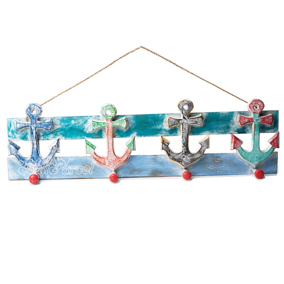 Wooden Wall Hanging Hanger, Handmade From Albesia Wood