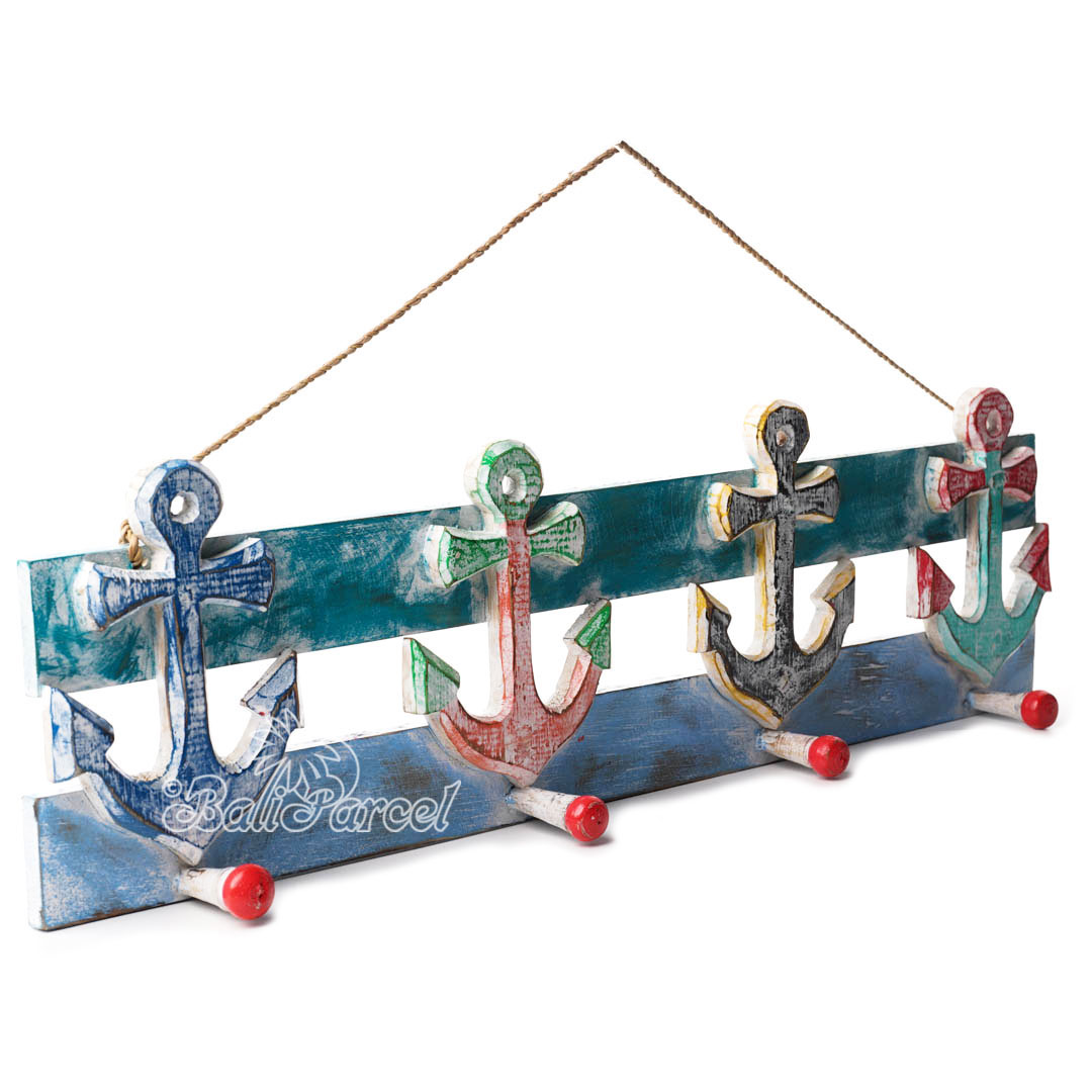 Wooden Wall Hanging Hanger, Handmade From Albesia Wood
