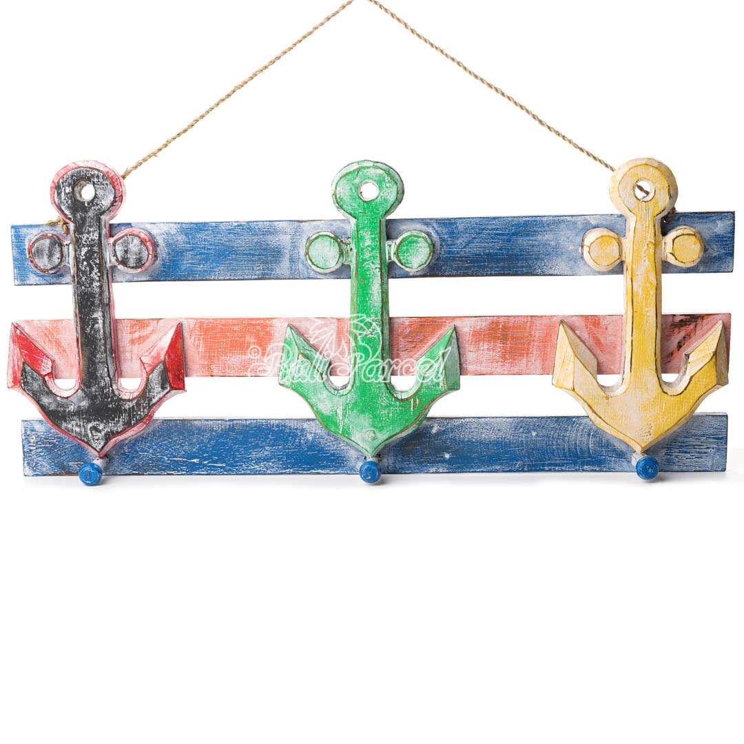 Wooden Wall Hanging Hanger, Handmade From Albesia Wood