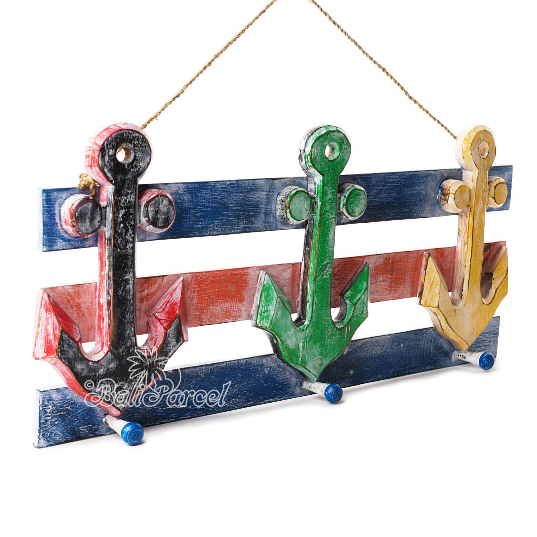 Wooden Wall Hanging Hanger, Handmade From Albesia Wood