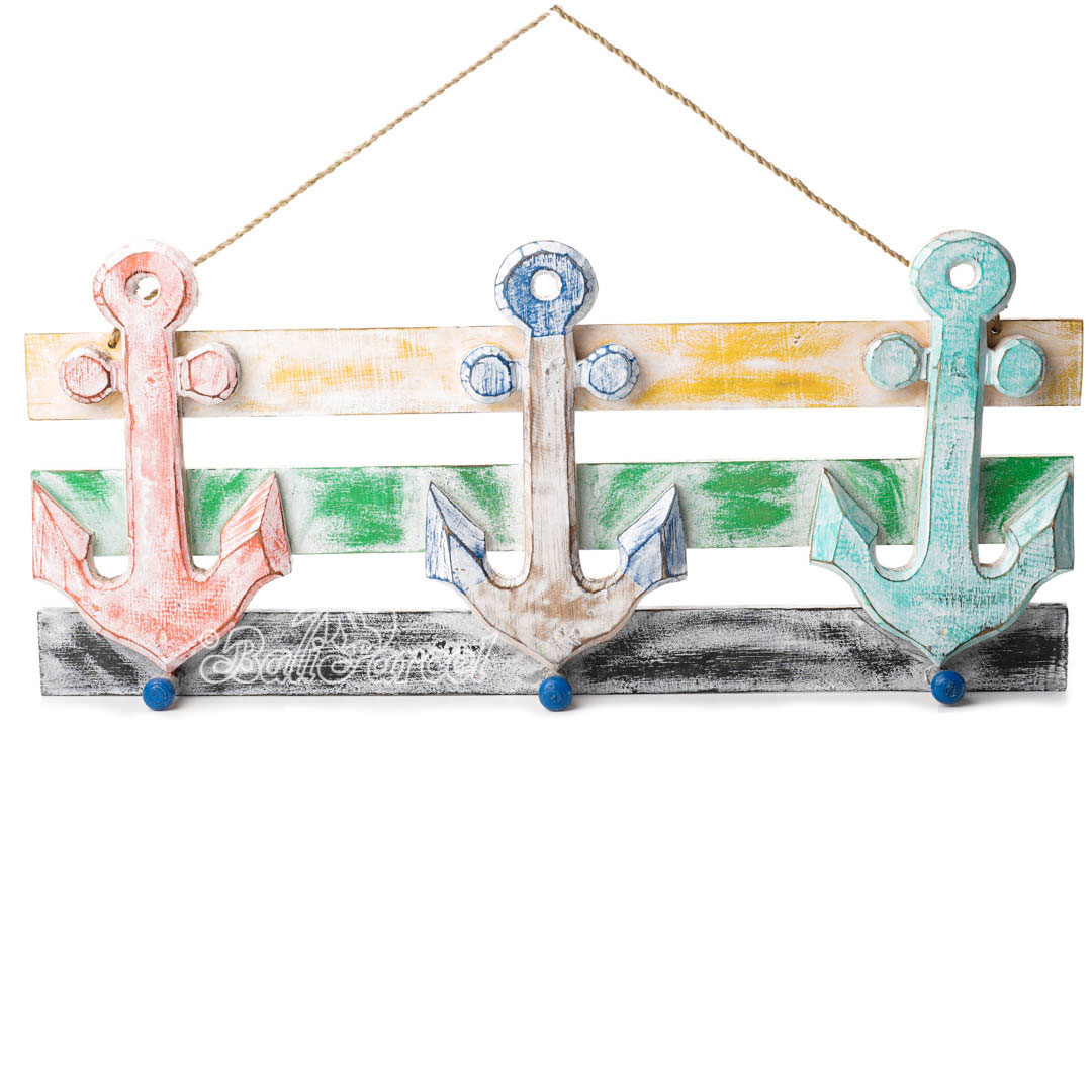 Wooden Wall Hanging Hanger, Handmade From Albesia Wood