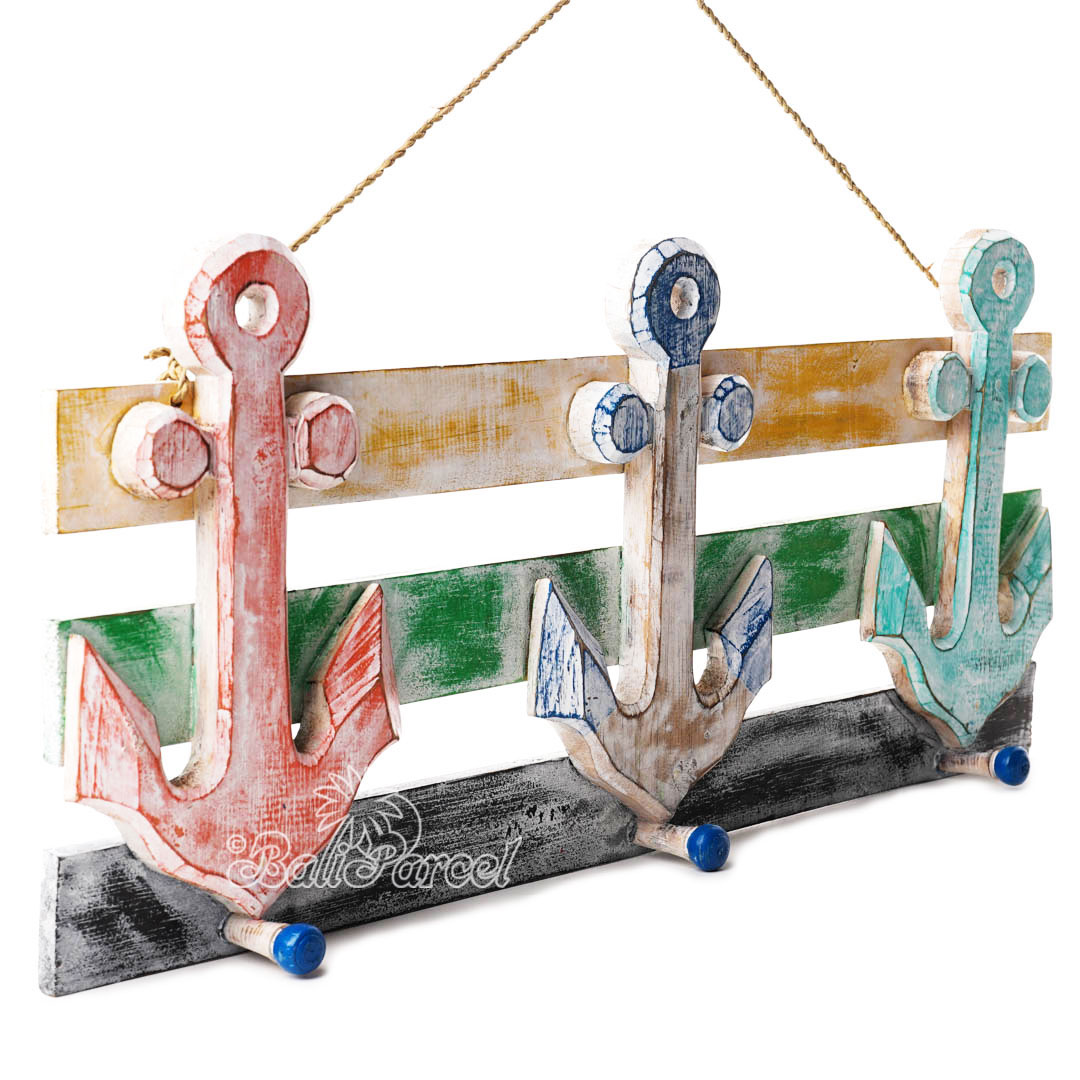 Wooden Wall Hanging Hanger, Handmade From Albesia Wood