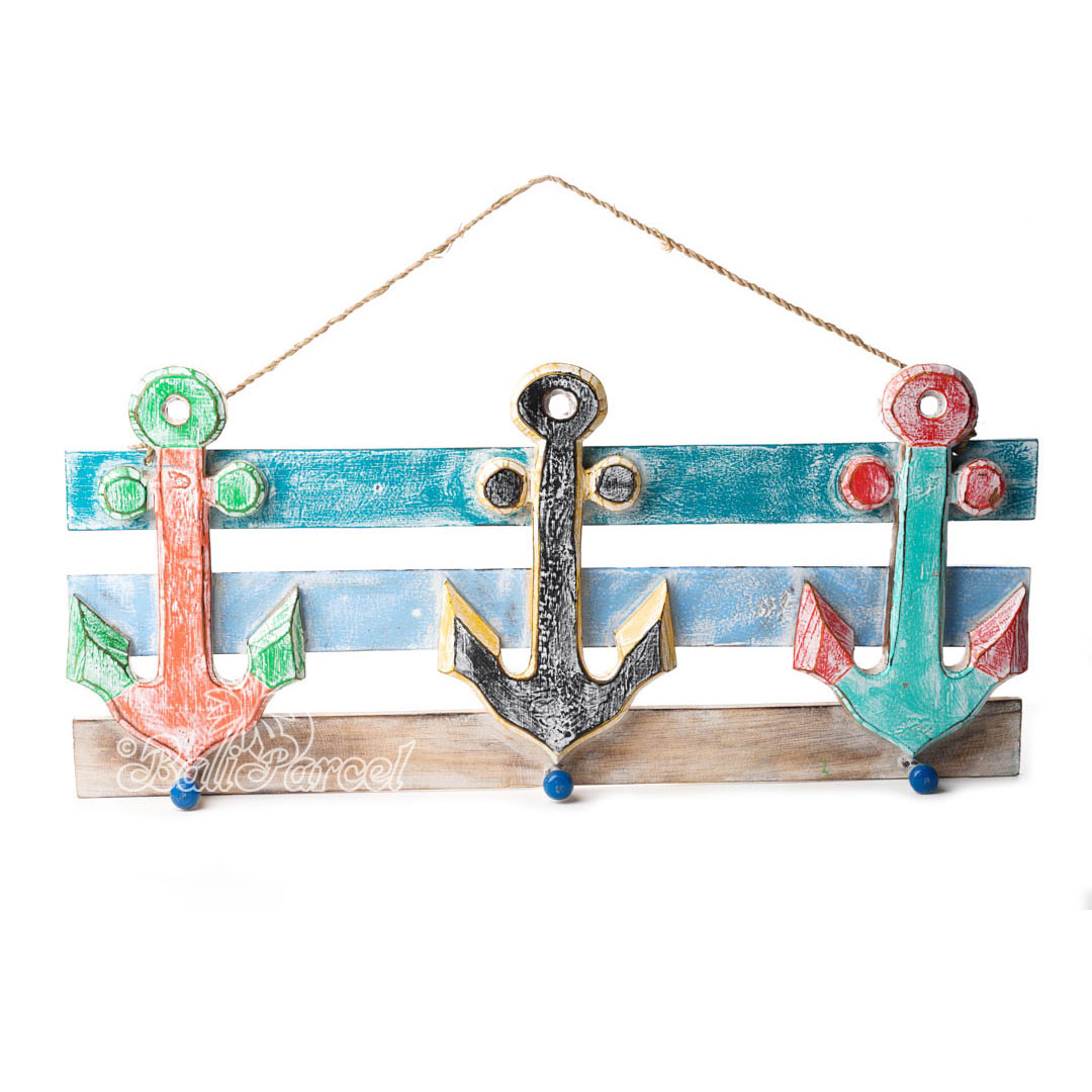 Wooden Wall Hanging Hanger, Handmade From Albesia Wood