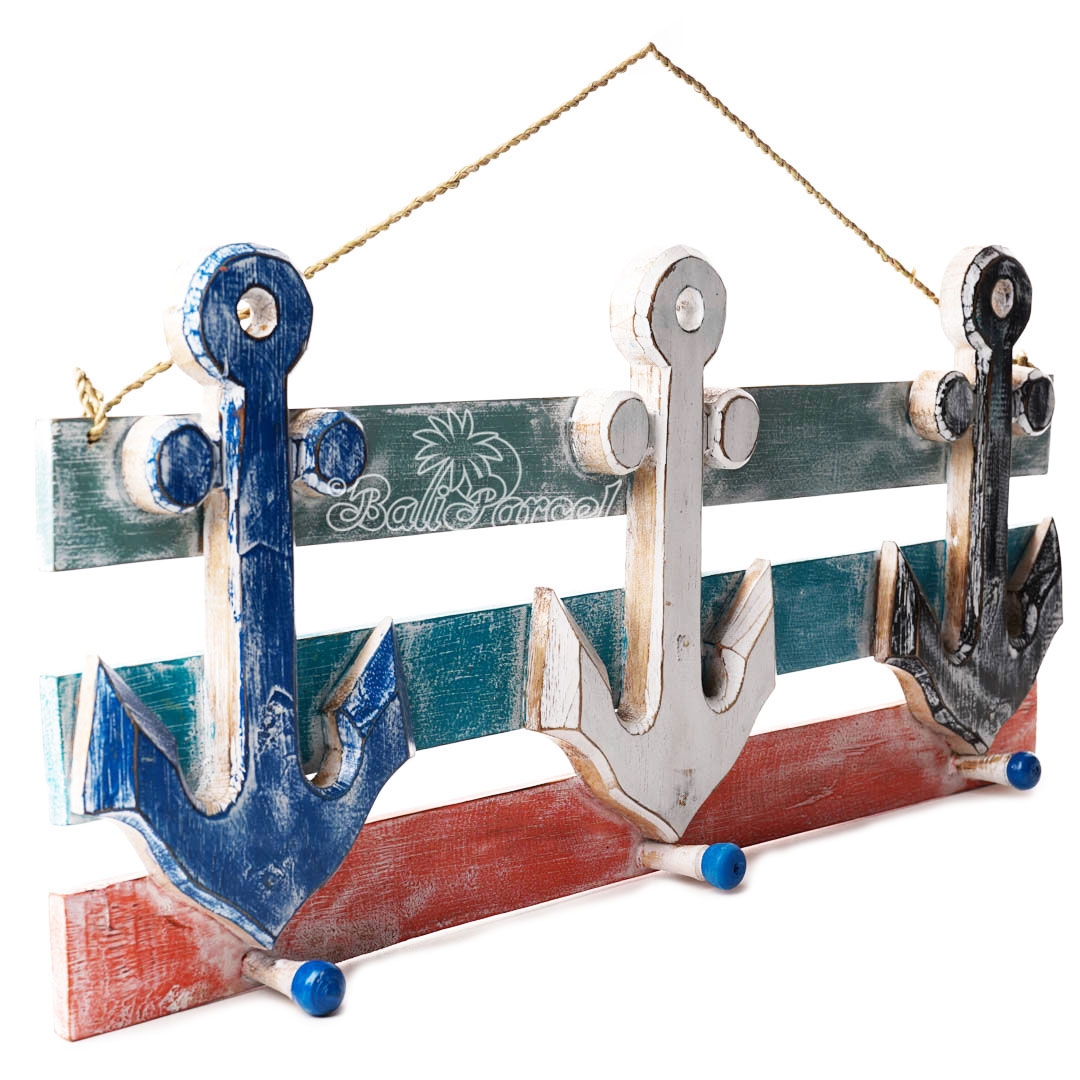 Wooden Wall Hanging Hanger, Handmade From Albesia Wood