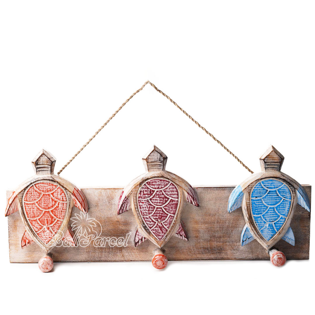 Wooden Wall Hanging Hanger, Handmade From Albesia Wood