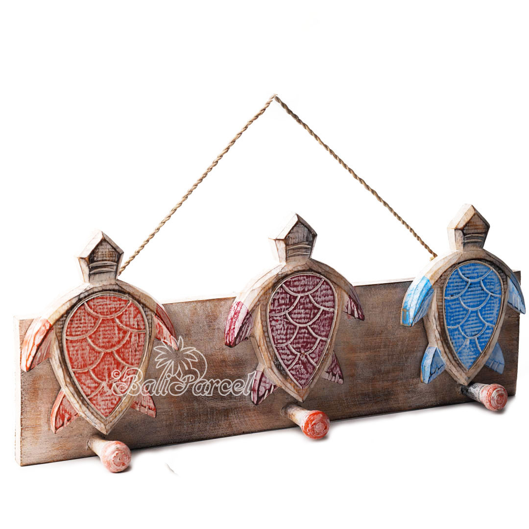 Wooden Wall Hanging Hanger, Handmade From Albesia Wood