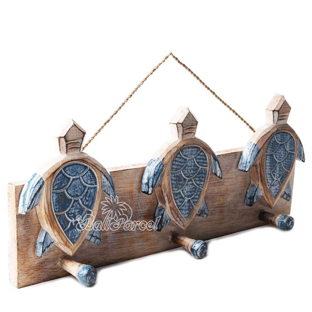 Wooden Wall Hanging Hanger, Handmade From Albesia Wood
