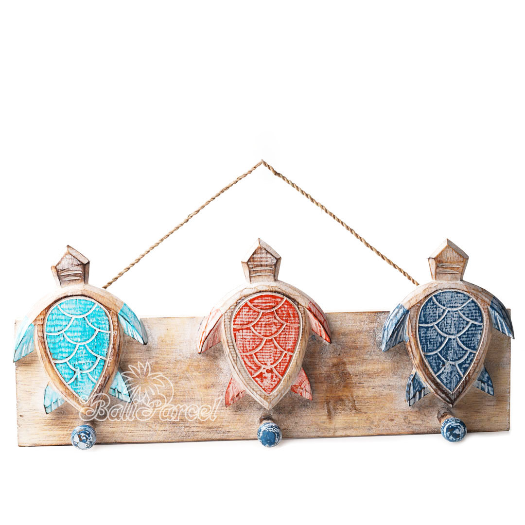 Wooden Wall Hanging Hanger, Handmade From Albesia Wood