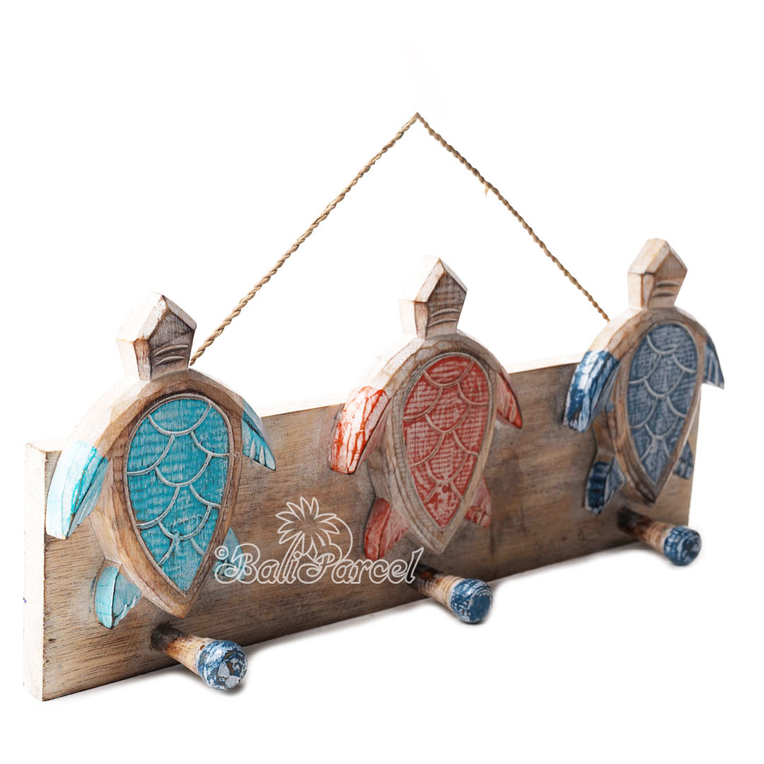 Wooden Wall Hanging Hanger, Handmade From Albesia Wood