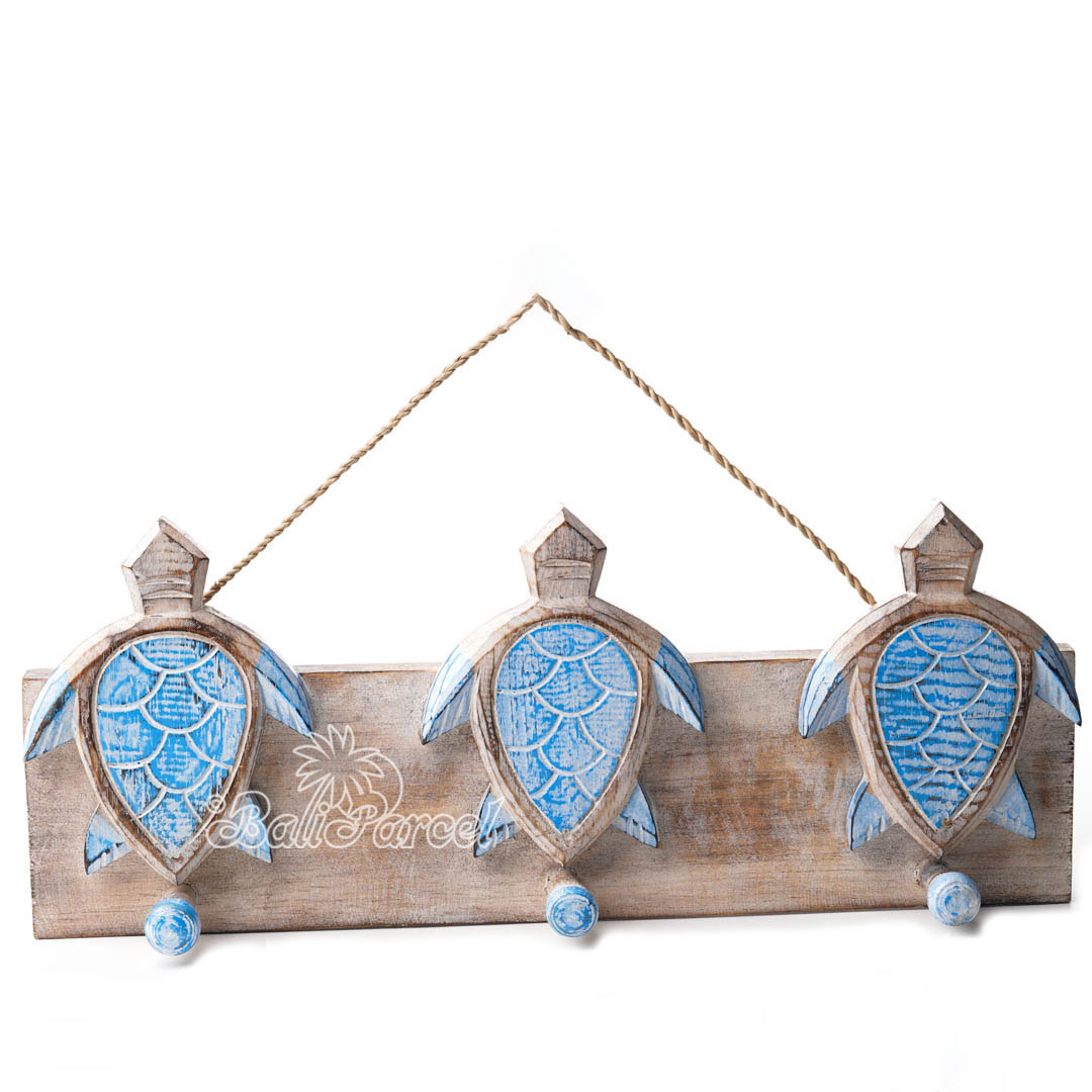 Wooden Wall Hanging Hanger, Handmade From Albesia Wood