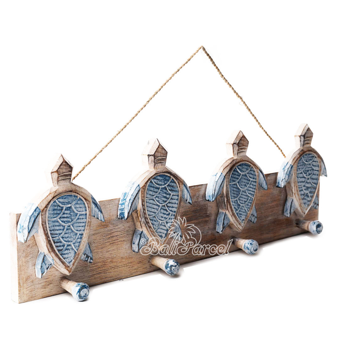 Wooden Wall Hanging Hanger, Handmade From Albesia Wood