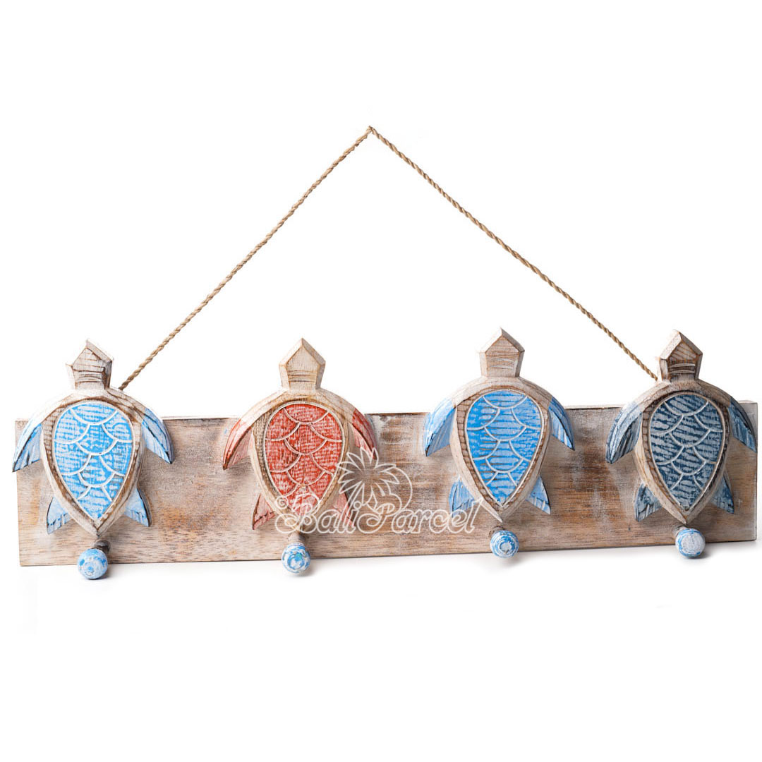 Wooden Wall Hanging Hanger, Handmade From Albesia Wood