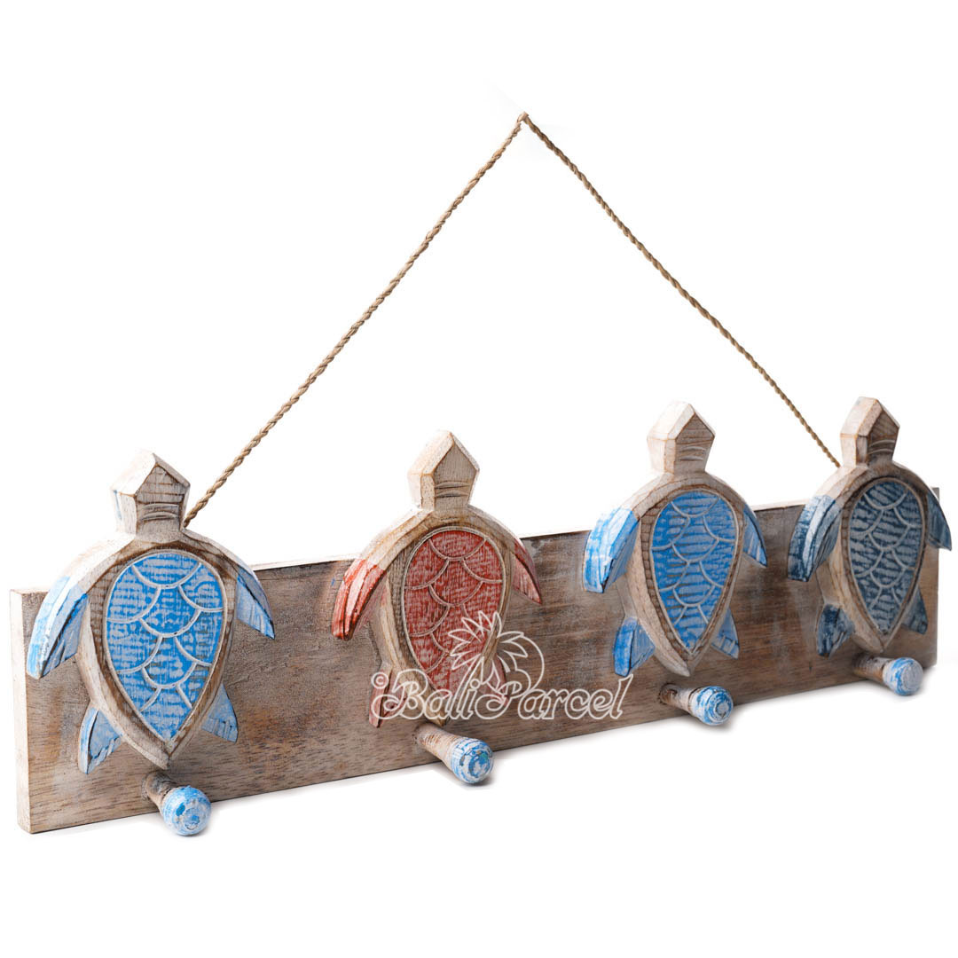 Wooden Wall Hanging Hanger, Handmade From Albesia Wood