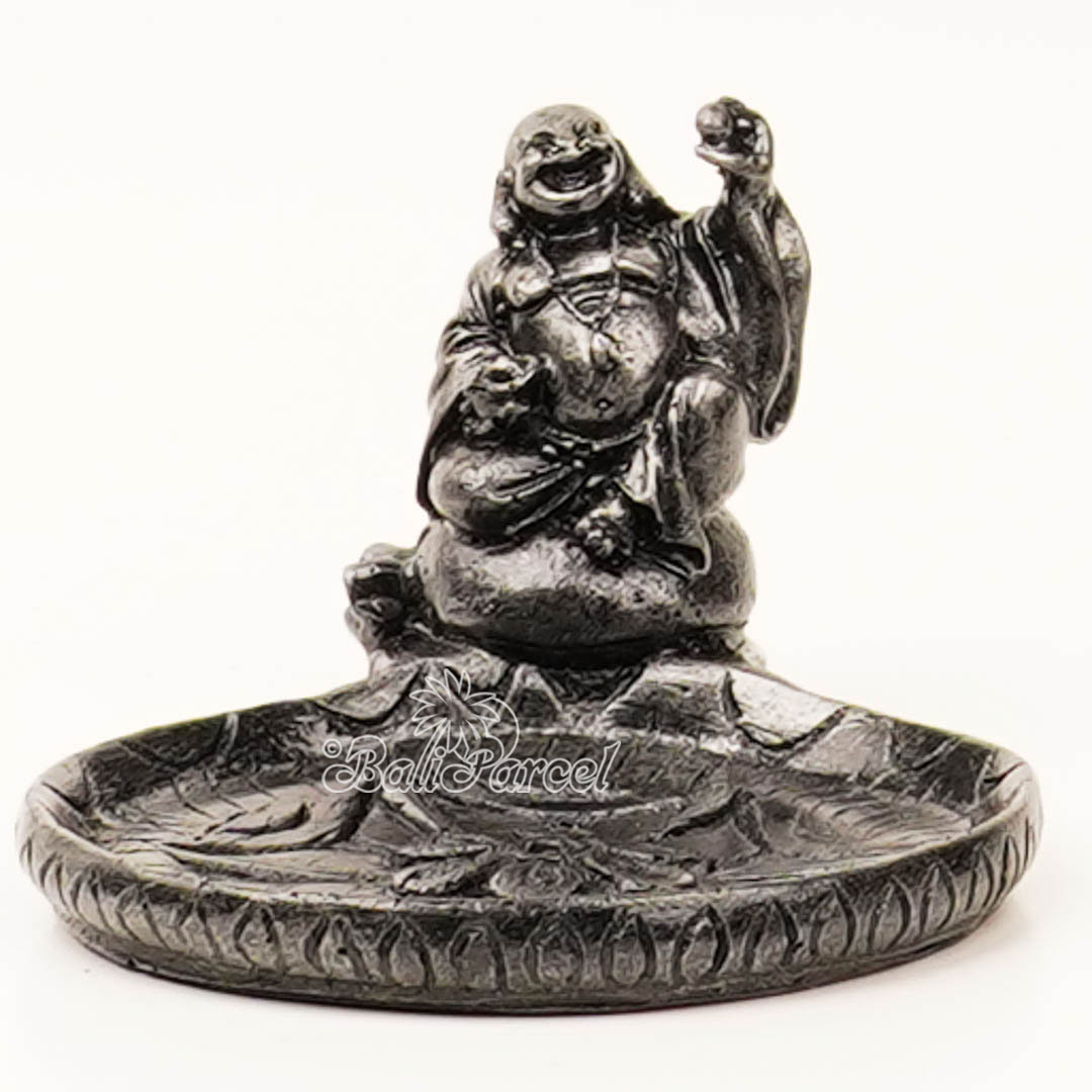 The Happy Buddha Statue, For Incense Holder, Handmade From Resin