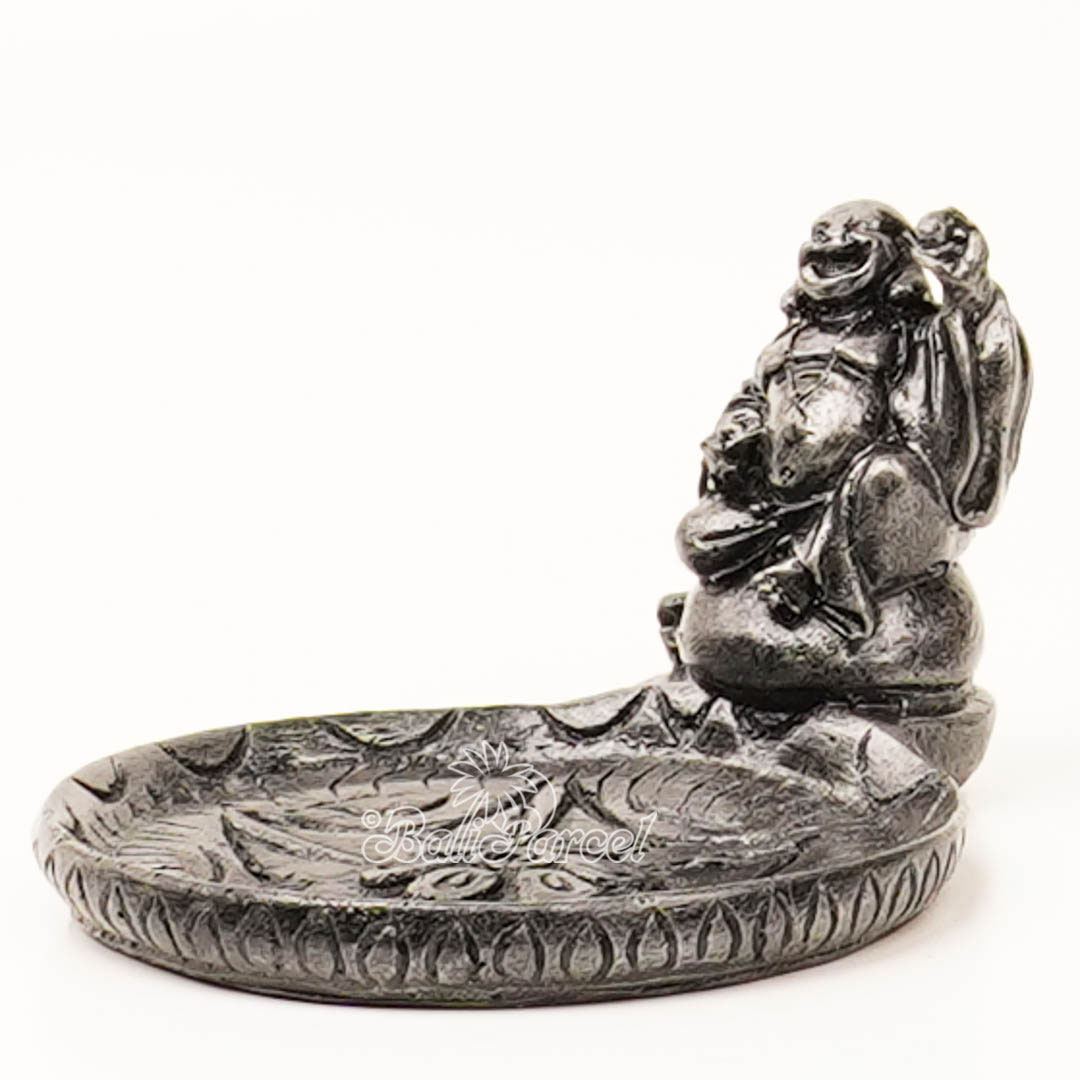 The Happy Buddha Statue, For Incense Holder, Handmade From Resin