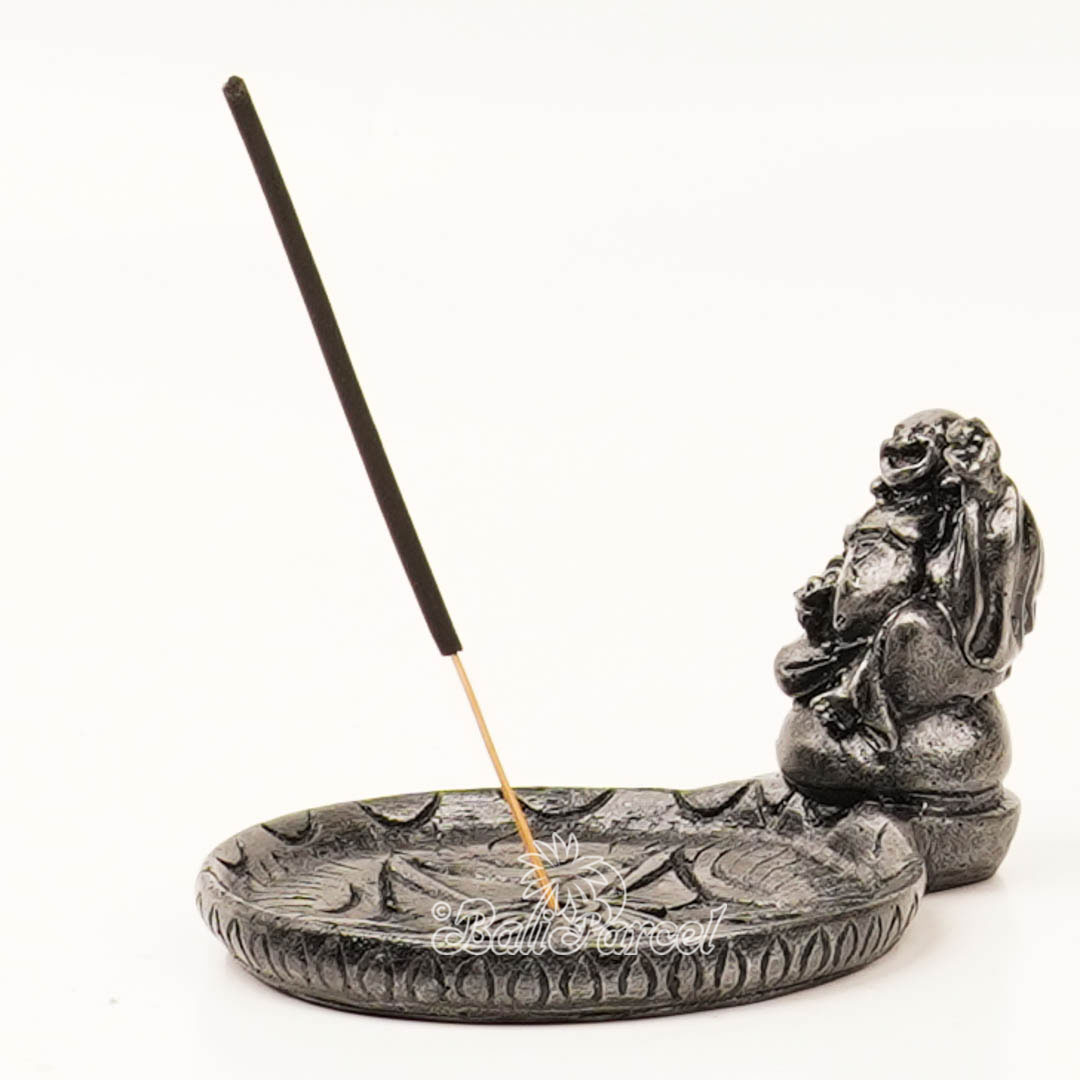 The Happy Buddha Statue, For Incense Holder, Handmade From Resin