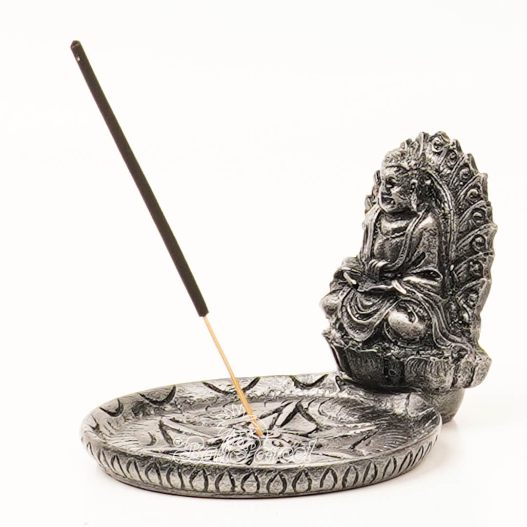 The Happy Buddha Statue, For Incense Holder, Handmade From Resin