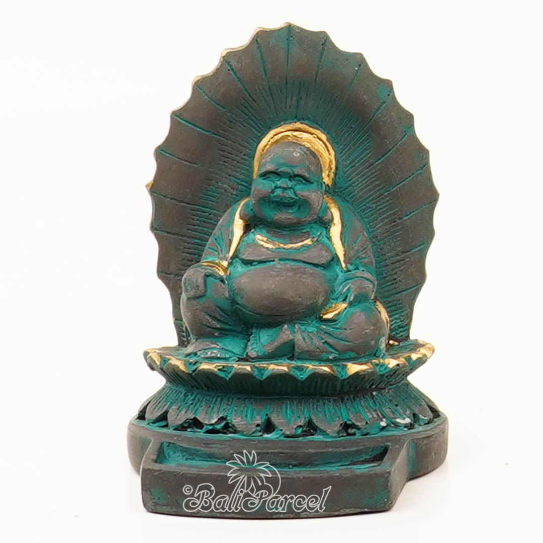 The Happy Buddha Statue, For Incense Holder, Handmade From Resin