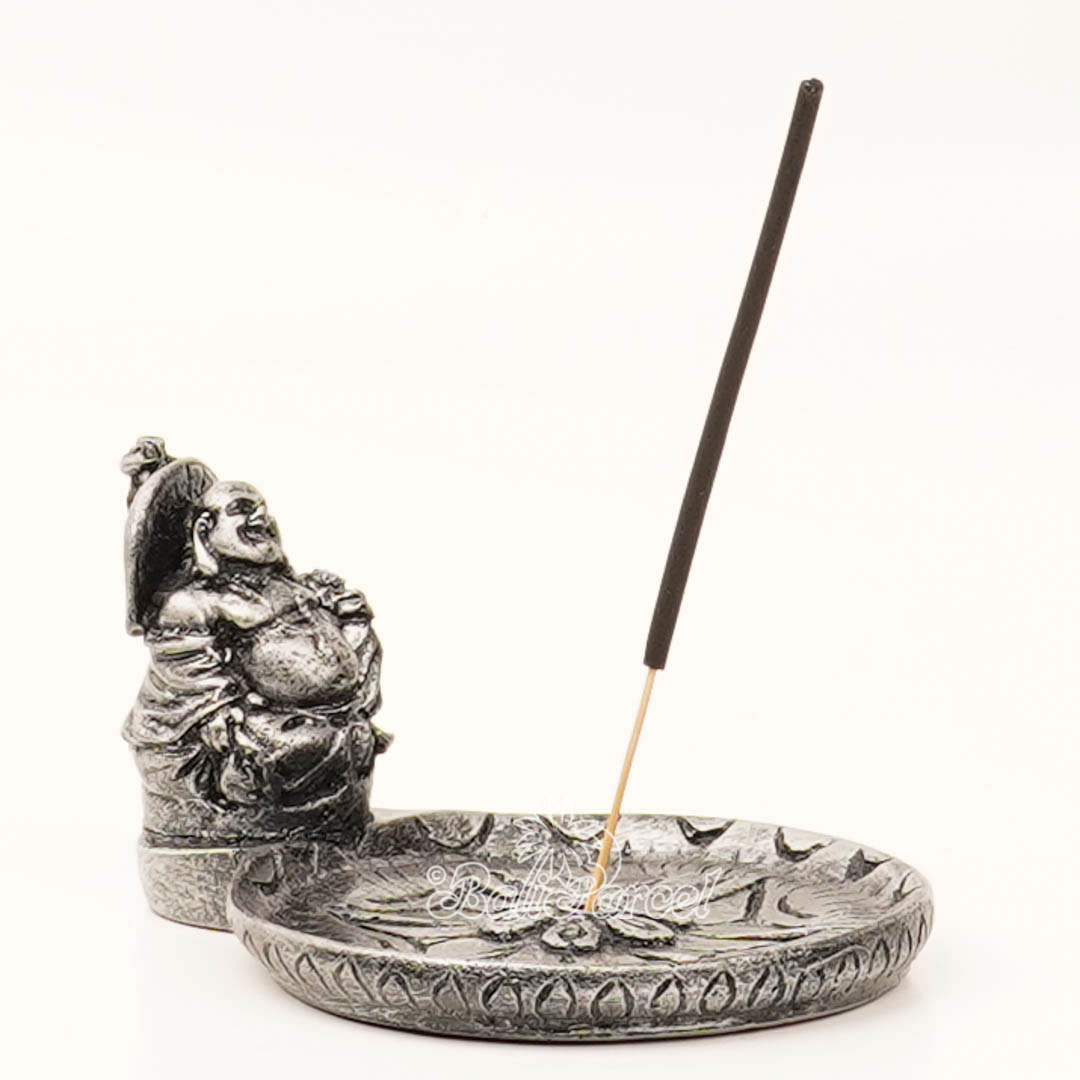 The Happy Buddha Statue, For Incense Holder, Handmade From Resin