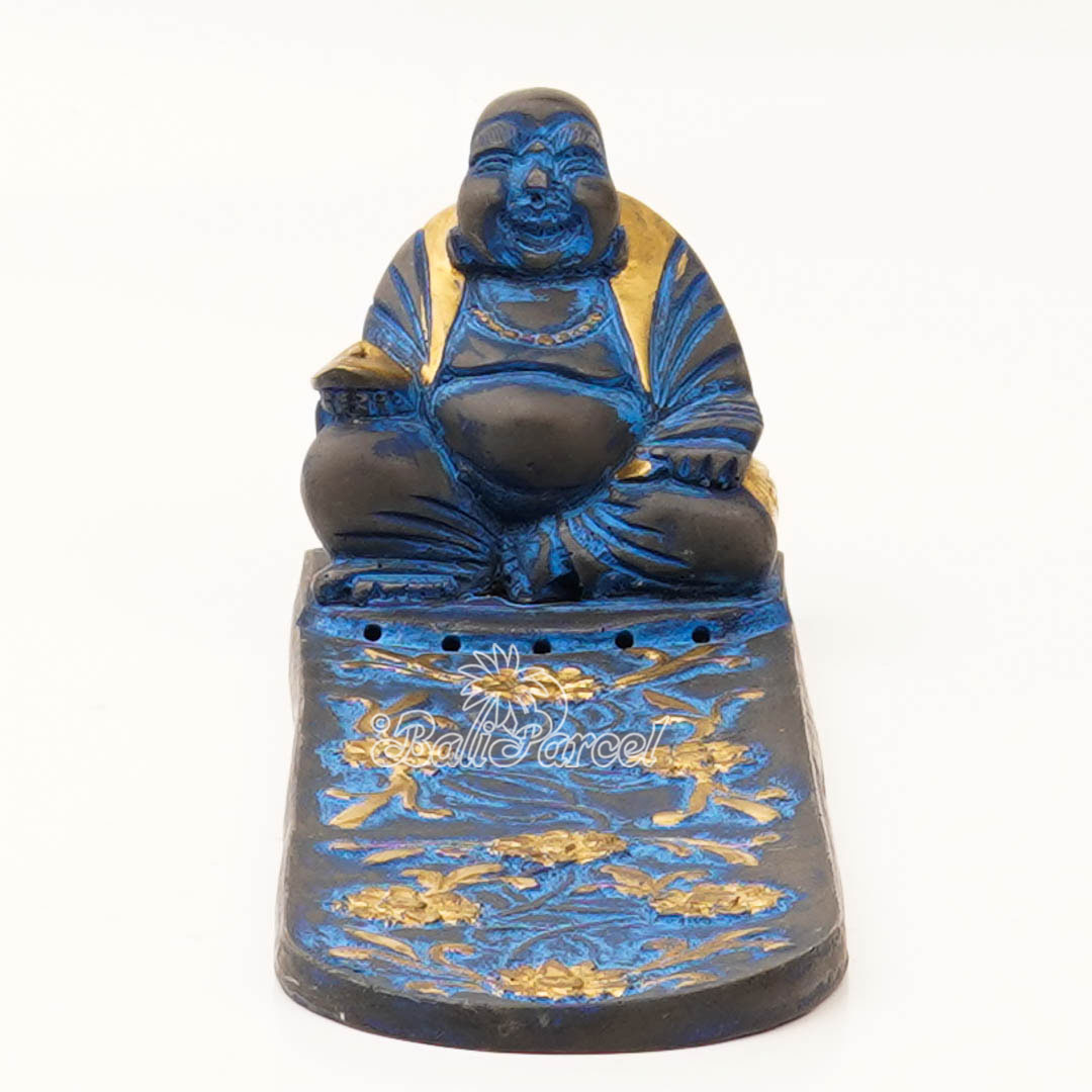 The Happy Buddha Statue, For Incense Holder, Handmade From Resin