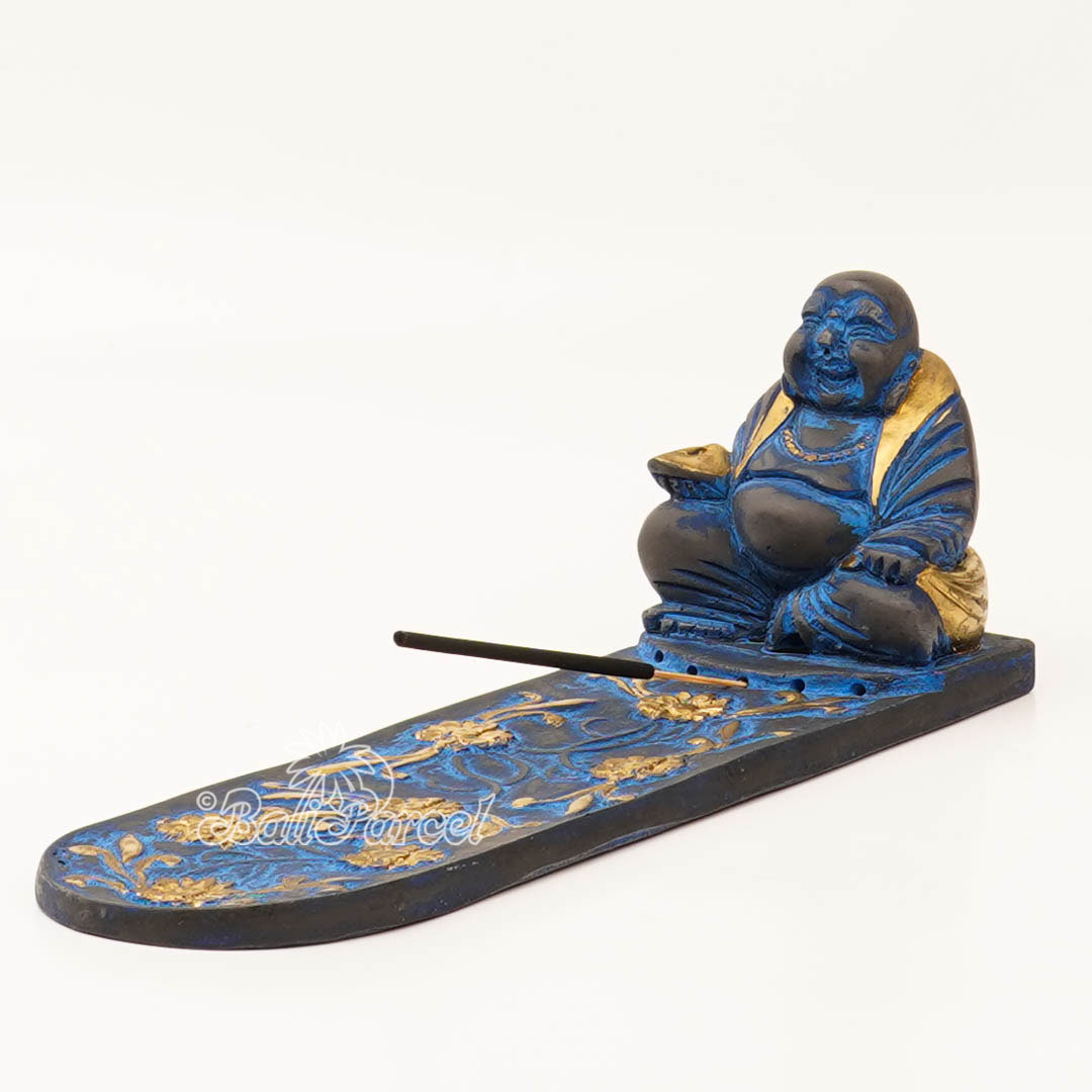 The Happy Buddha Statue, For Incense Holder, Handmade From Resin