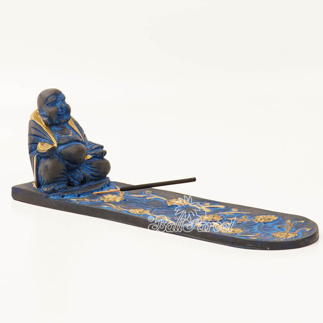 The Happy Buddha Statue, For Incense Holder, Handmade From Resin