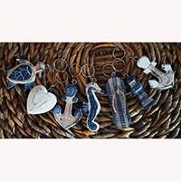 Wooden Keychain, Handmade From Albesia Wood