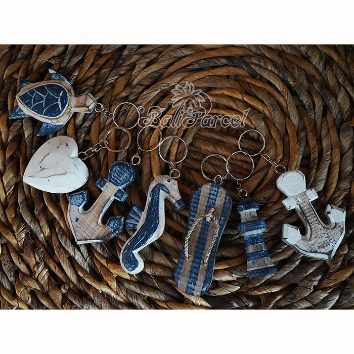 Wooden Keychain, Handmade From Albesia Wood