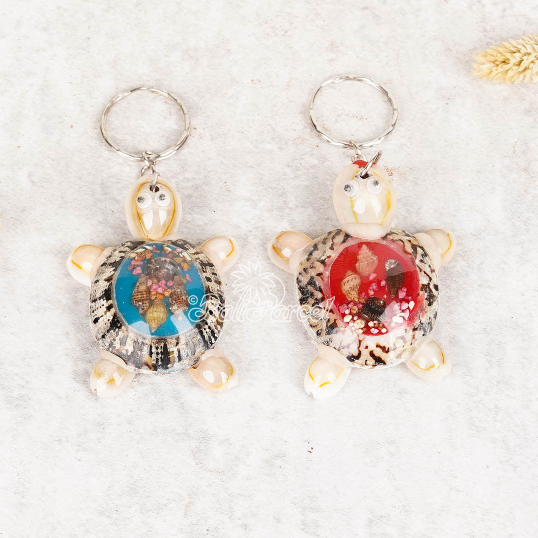 Assorted Turtle Keychain, Handmade From Shell