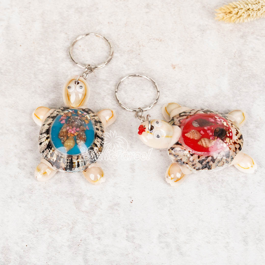 Assorted Turtle Keychain, Handmade From Shell