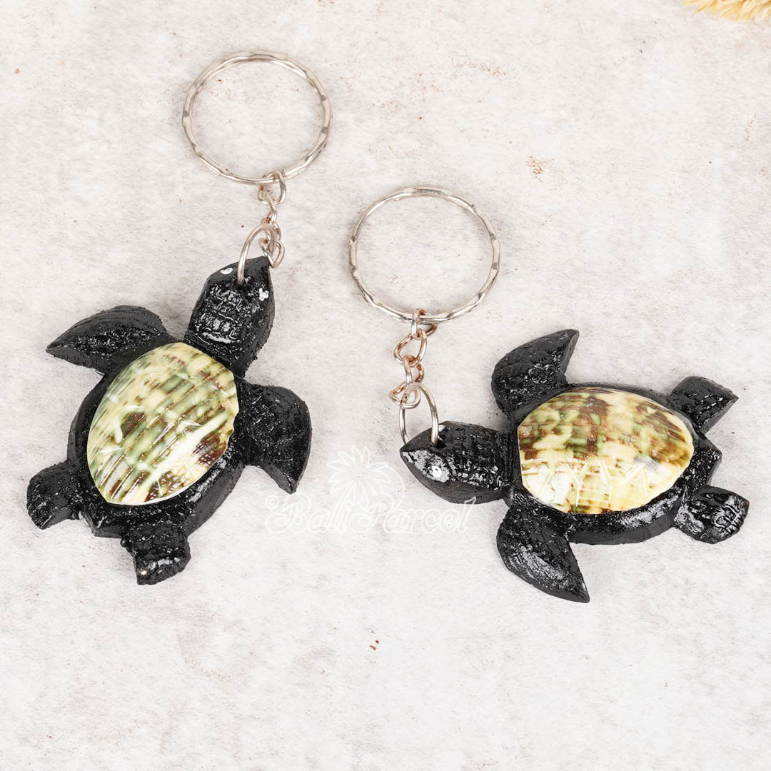 Turtle Keychain, Handmade From Shell