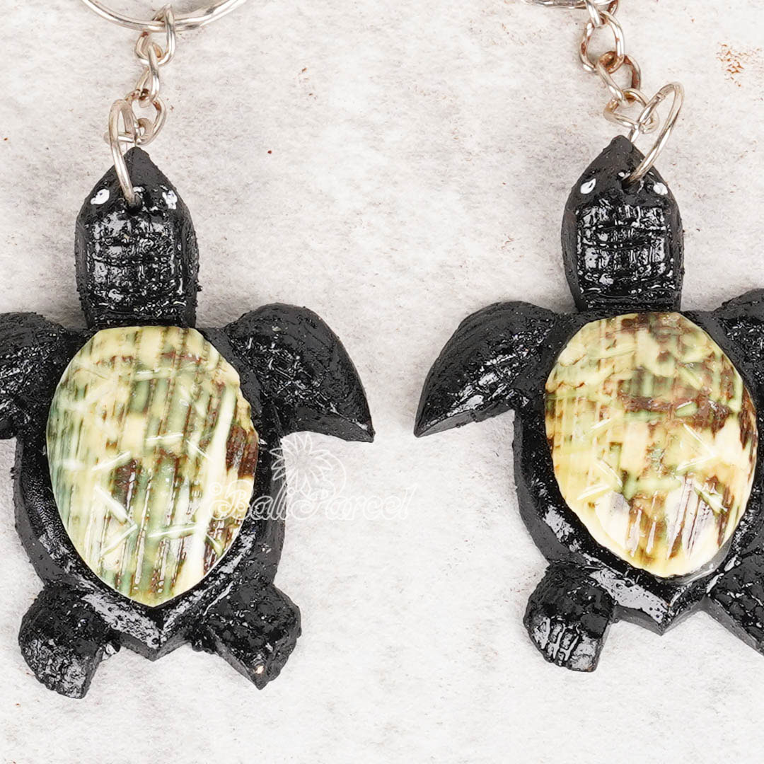 Turtle Keychain, Handmade From Shell