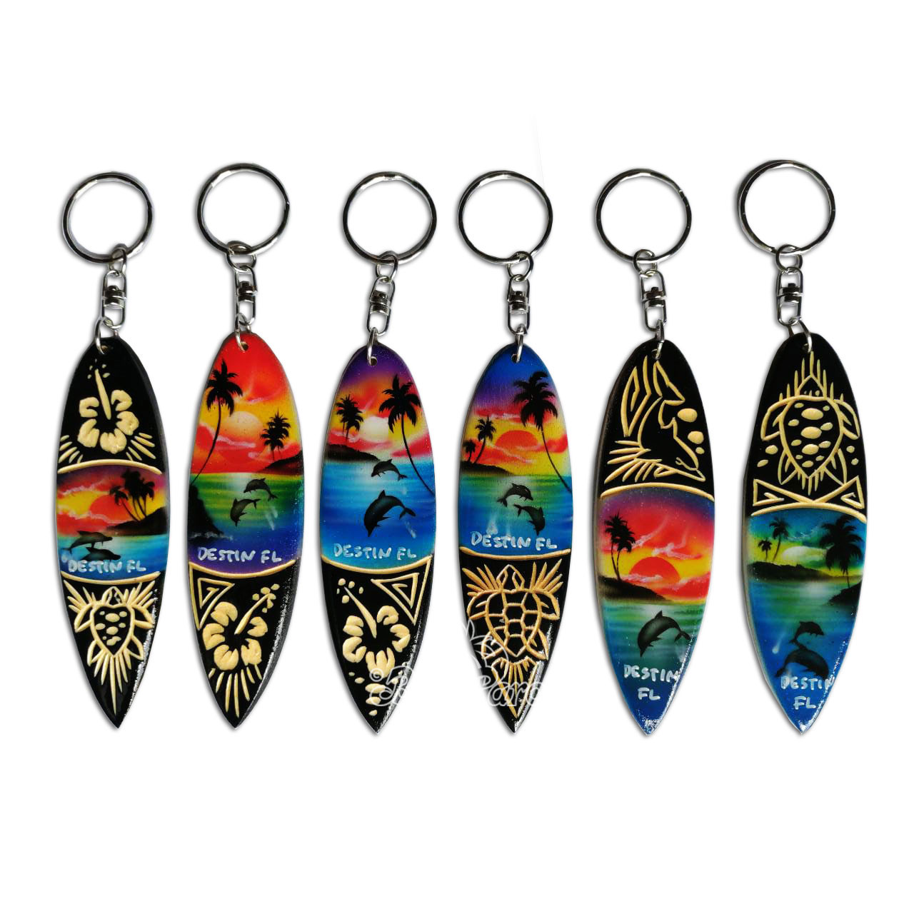 Surfboard Keychain, Handmade From Pinus Wood