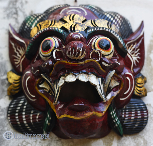 Wooden Mask, Hand Carved From Albesia Wood