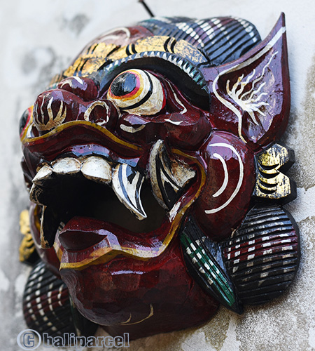Wooden Mask, Hand Carved From Albesia Wood