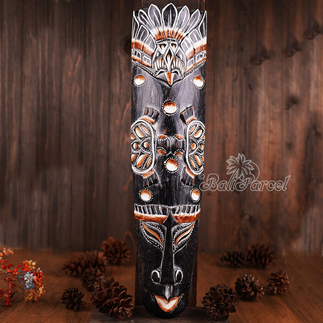 Wooden Mask, Hand Carved From Albesia Wood