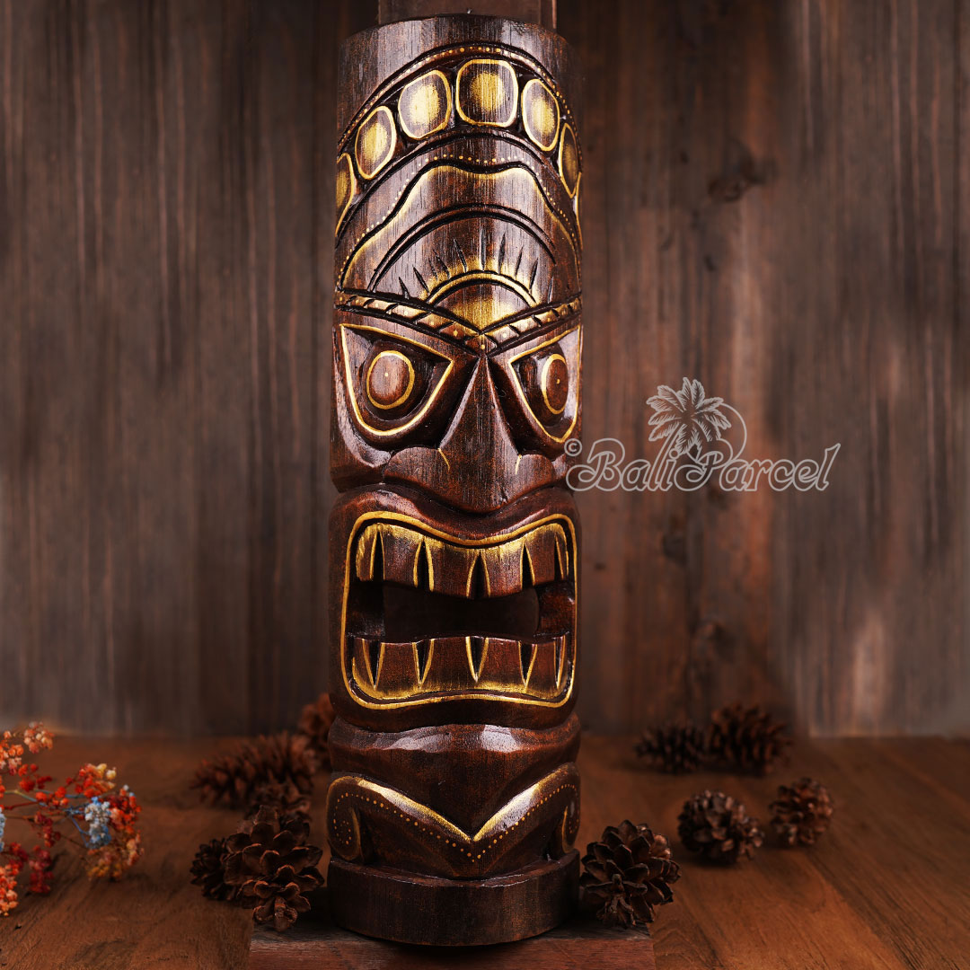 Wooden Mask, Hand Carved From Albesia Wood