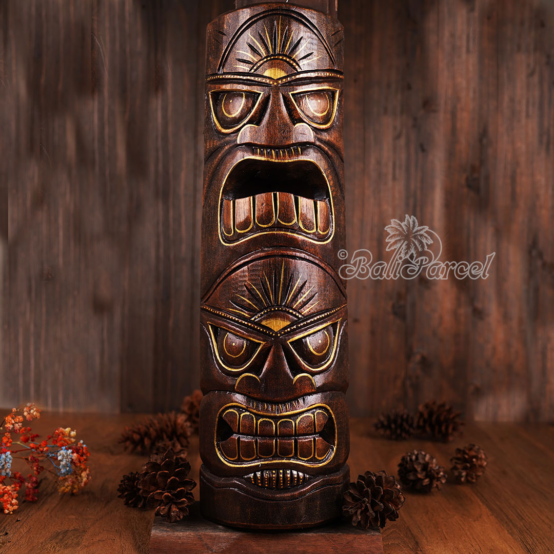 Wooden Mask, Hand Carved From Albesia Wood