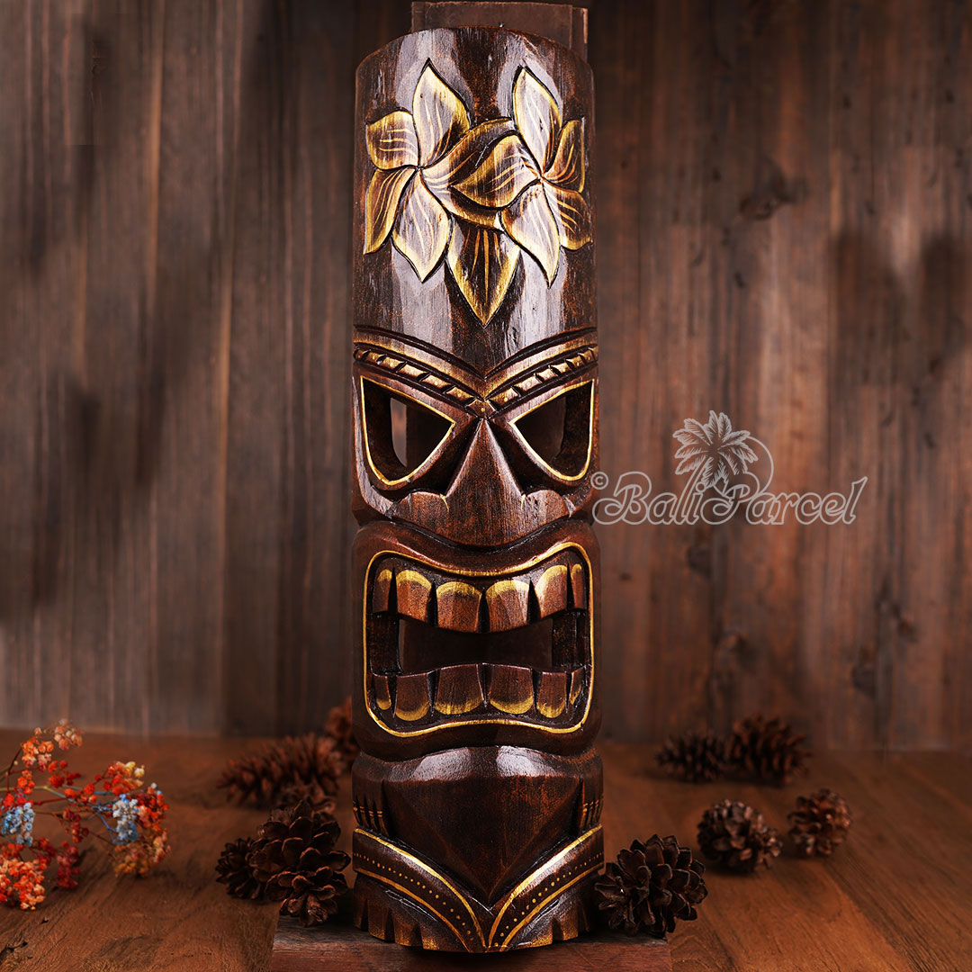 Wooden Mask, Hand Carved From Albesia Wood