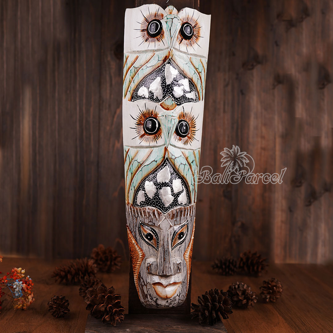 Wooden Mask, Hand Carved From Albesia Wood