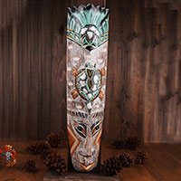 Wooden Mask, Hand Carved From Albesia Wood