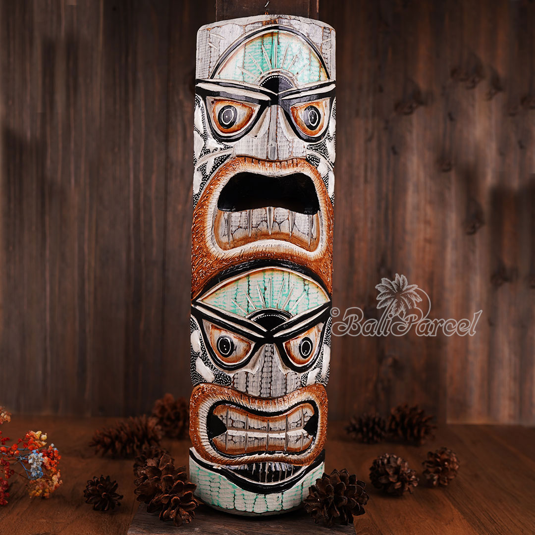 Wooden Mask, Hand Carved From Albesia Wood