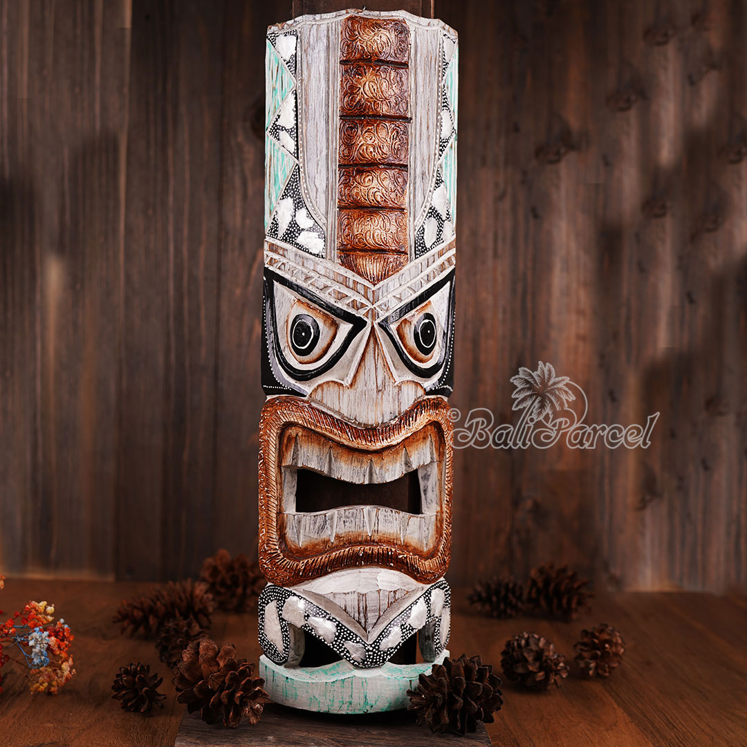 Wooden Mask, Hand Carved From Albesia Wood