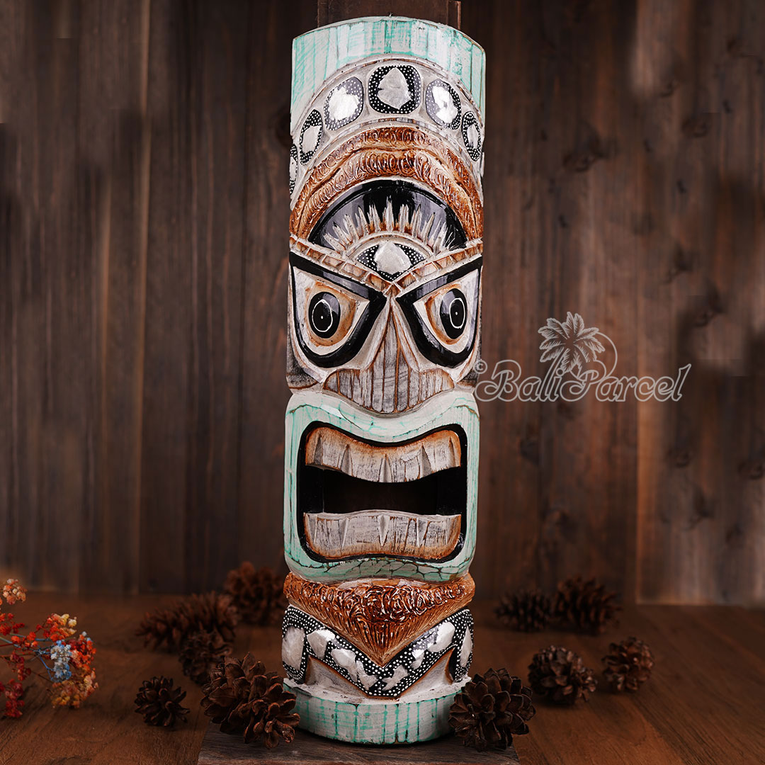 Wooden Mask, Hand Carved From Albesia Wood