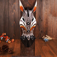 Wooden Mask Girrafe, Hand Carved From Albesia Wood