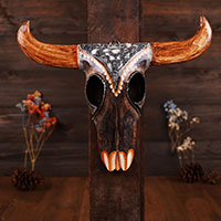 Wooden Mask, Hand Carved From Albesia Wood